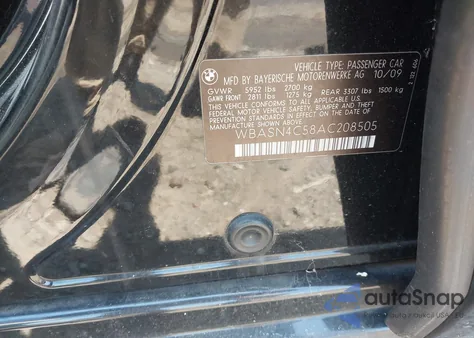 2010 BMW 550I Gran Turismo from USA, damaged, VIN WBASN4C58AC208505